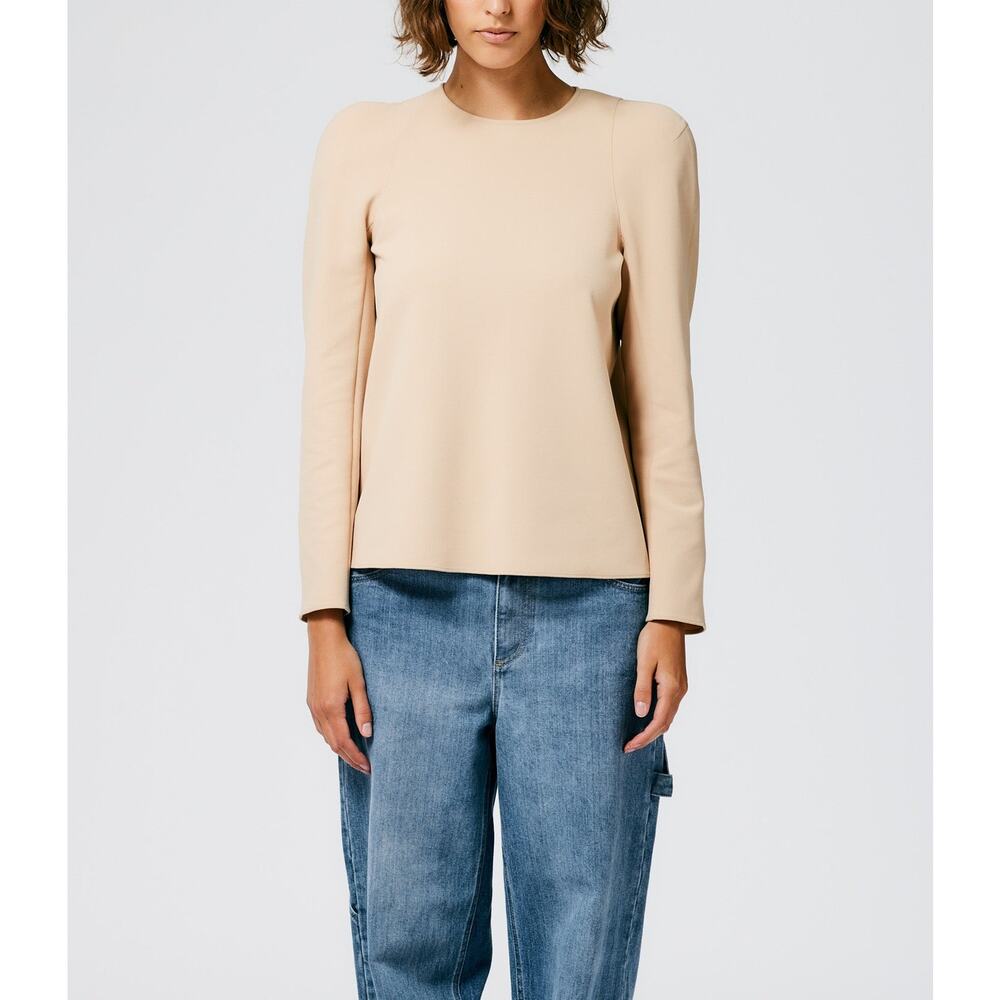 Tibi Structured Crepe Tan Polyester Sculpted Shou… - image 1